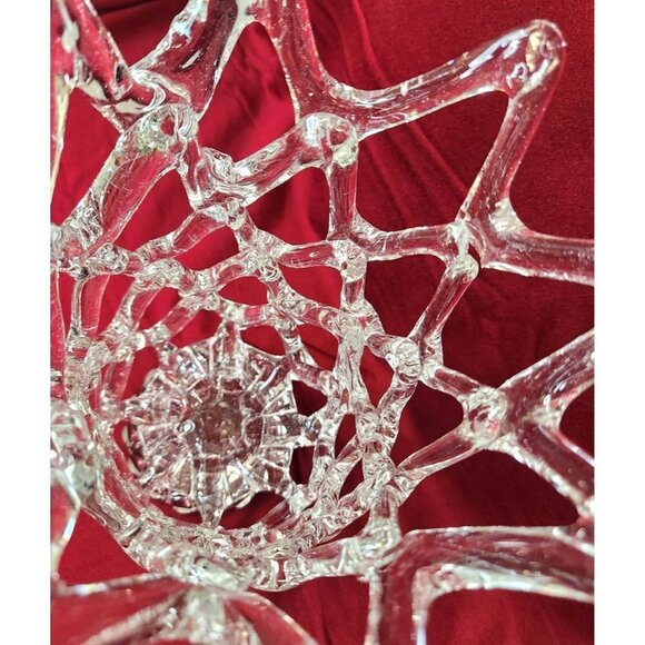 Murano Glass LATTICE WEB Art Glass Vase MCM Hand Blown Pulled Glass 13.5 X 6 IN - Picture 8 of 9